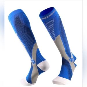 Leg Compression Socks - Blue and Gray Size 4X New